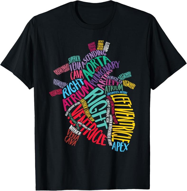 100% Cotton Anatomical Heart Design Cardiac Cardiovascular ICU Nurse T-Shirt Hoodie, Sweatshirt | WearSparks.com