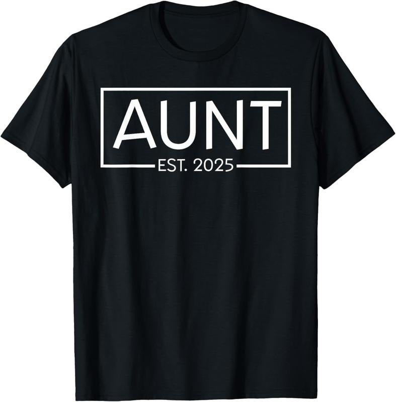 100% Cotton Aunt Est 2025 For New Aunt Expecting  Announcement T-Shirt Hoodie, Sweatshirt | WearSparks.com