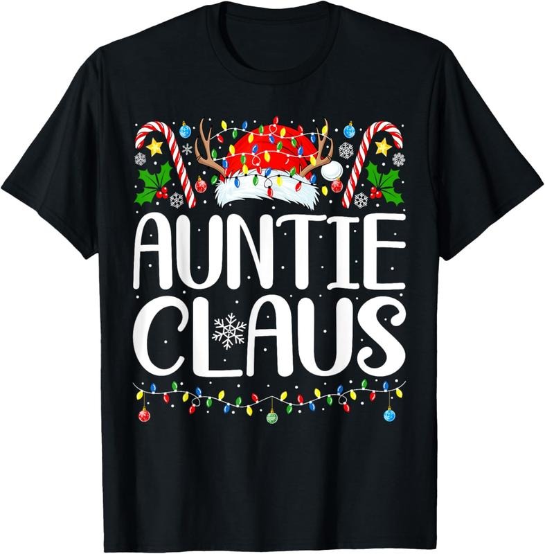 100% Cotton Auntie Claus Christmas Aunt Xmas Matching Family Christmas T-Shirt Hoodie, Sweatshirt | WearSparks.com