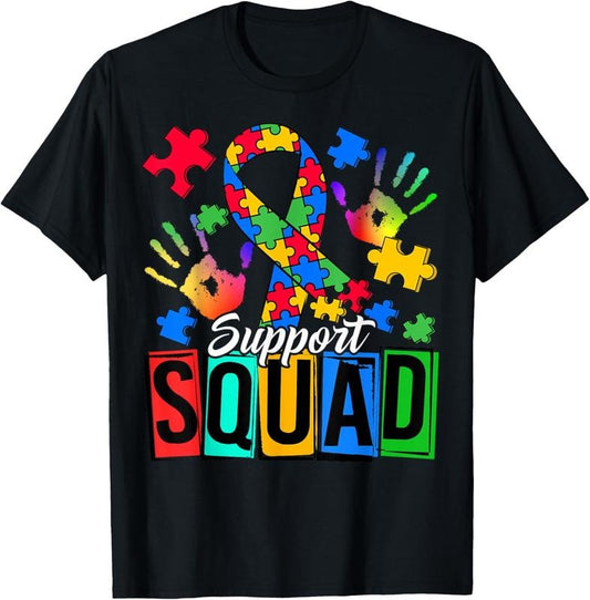 100% Cotton Autism Awareness Autism Support Squad Family T-Shirt Hoodie, Sweatshirt | WearSparks.com