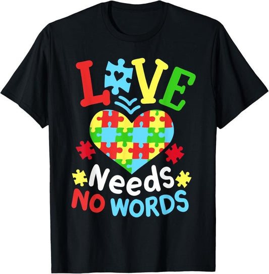 100% Cotton Autism Awareness Love Needs No Words T-Shirt Hoodie, Sweatshirt | WearSparks.com