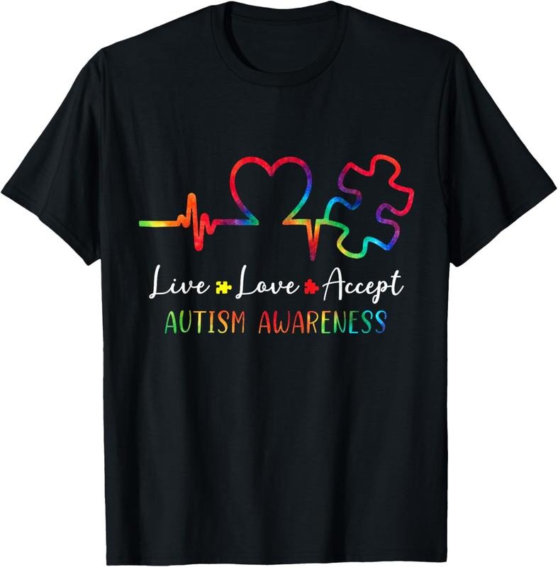 100% Cotton Autism Awareness Men Women  Live Love Accept Tie Dye T-Shirt Hoodie, Sweatshirt | WearSparks.com