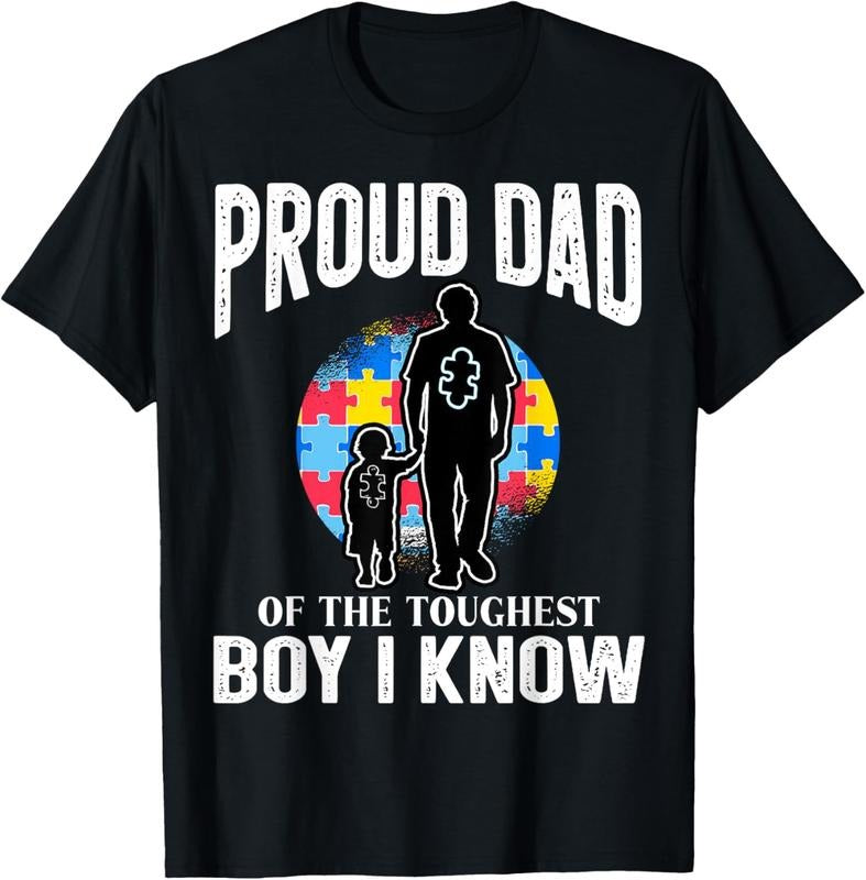 100% Cotton Autism Awareness for Proud Dad Support Autistic  T-Shirt Hoodie, Sweatshirt | WearSparks.com
