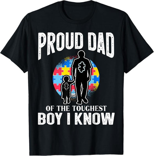 100% Cotton Autism Awareness for Proud Dad Support Autistic  T-Shirt Hoodie, Sweatshirt | WearSparks.com