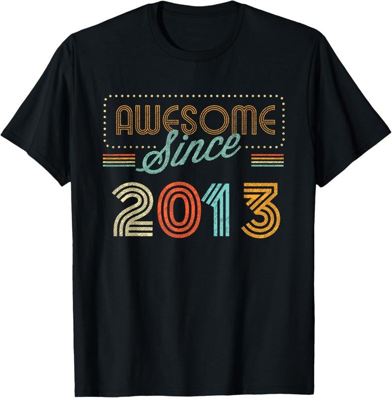 100% Cotton Awesome Since 2013 Year Of Birth Birthday T-Shirt Hoodie, Sweatshirt | WearSparks.com