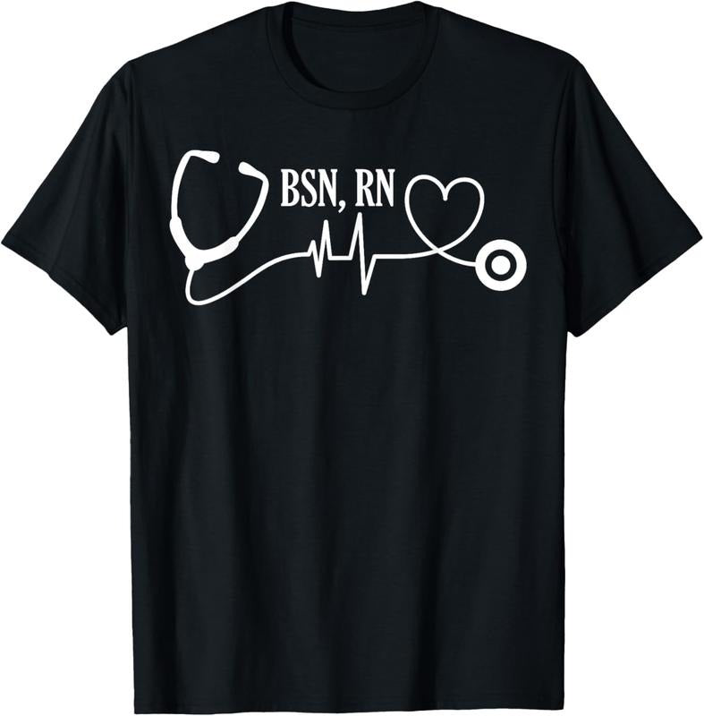 100% Cotton BSN RN Registered Nurse Medical Stethoscope Heartbeat EKG T-Shirt Hoodie, Sweatshirt | WearSparks.com