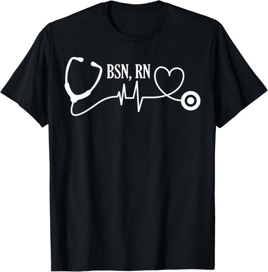 100% Cotton BSN RN Registered Nurse Medical Stethoscope Heartbeat EKG T-Shirt Hoodie, Sweatshirt | WearSparks.com