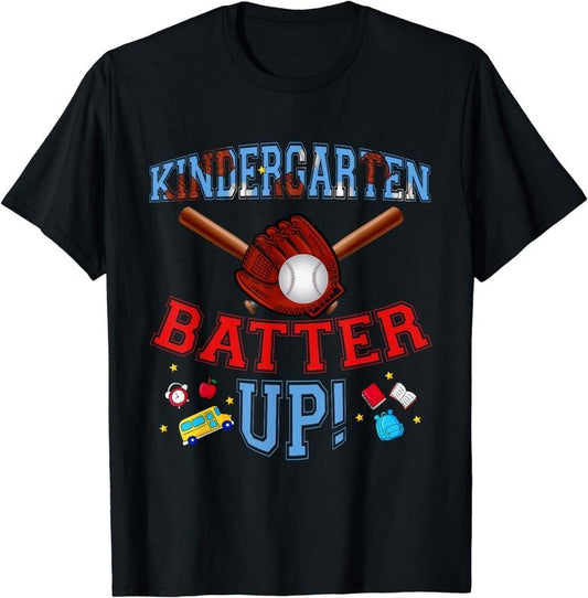 [100% Cotton]Back To School Kindergarten Batter Up Baseball First Day T-Shirt Hoodie, Sweatshirt | WearSparks.com