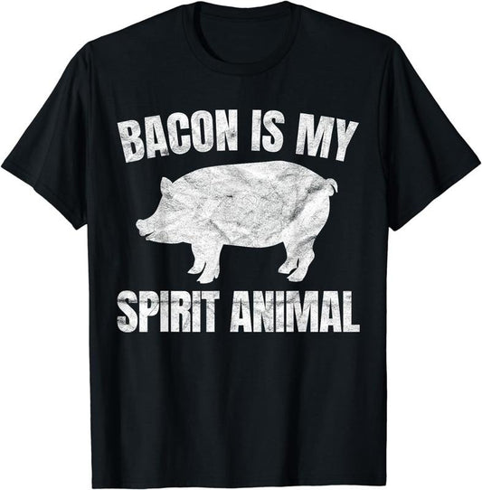 [100% Cotton]Bacon Is My Spirit Animal Gift Retro BBQ Costume Pork Grill T-Shirt Hoodie, Sweatshirt | WearSparks.com