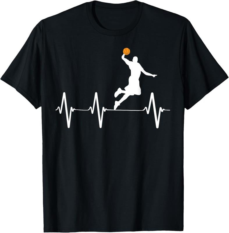 100% Cotton Basketball Heartbeat Shirts for Men and Boys T-Shirt Hoodie, Sweatshirt | WearSparks.com