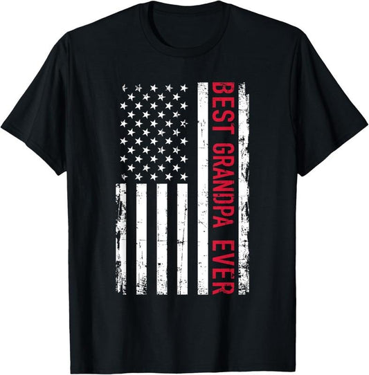100% Cotton Best grandpa ever US american flag T-Shirt Hoodie, Sweatshirt | WearSparks.com