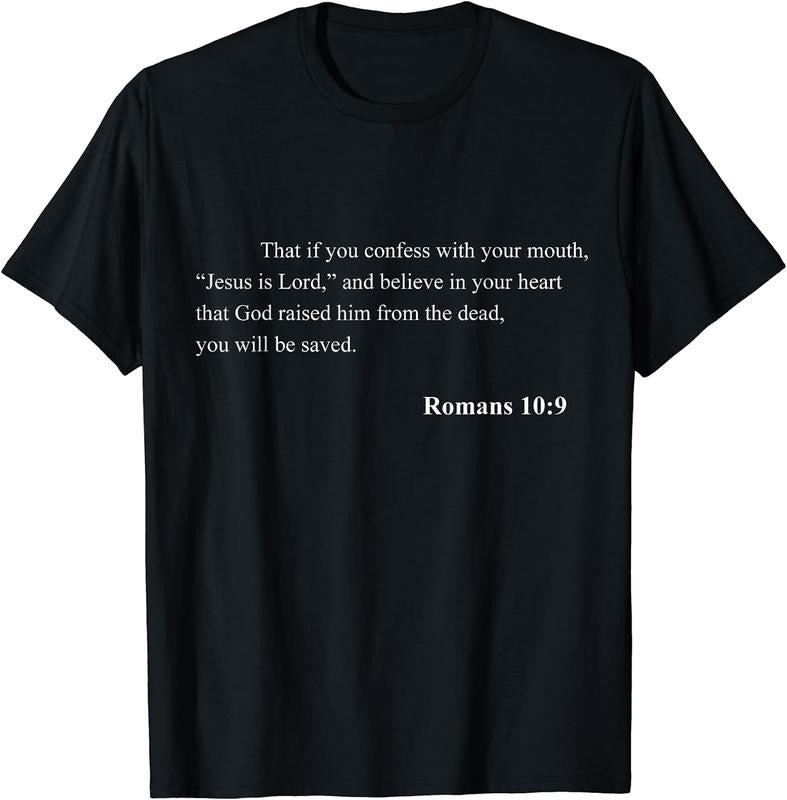 [100% Cotton]Bible Verse Romans 10:9 Christian Jesus Psalm Scripture T-Shirt Hoodie, Sweatshirt | WearSparks.com