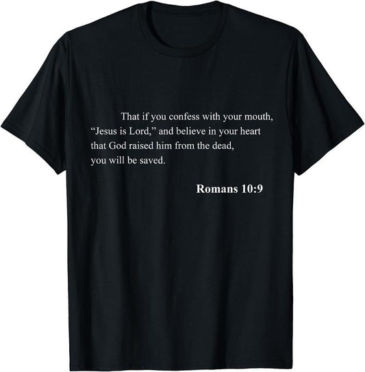 [100% Cotton]Bible Verse Romans 10:9 Christian Jesus Psalm Scripture T-Shirt Hoodie, Sweatshirt | WearSparks.com