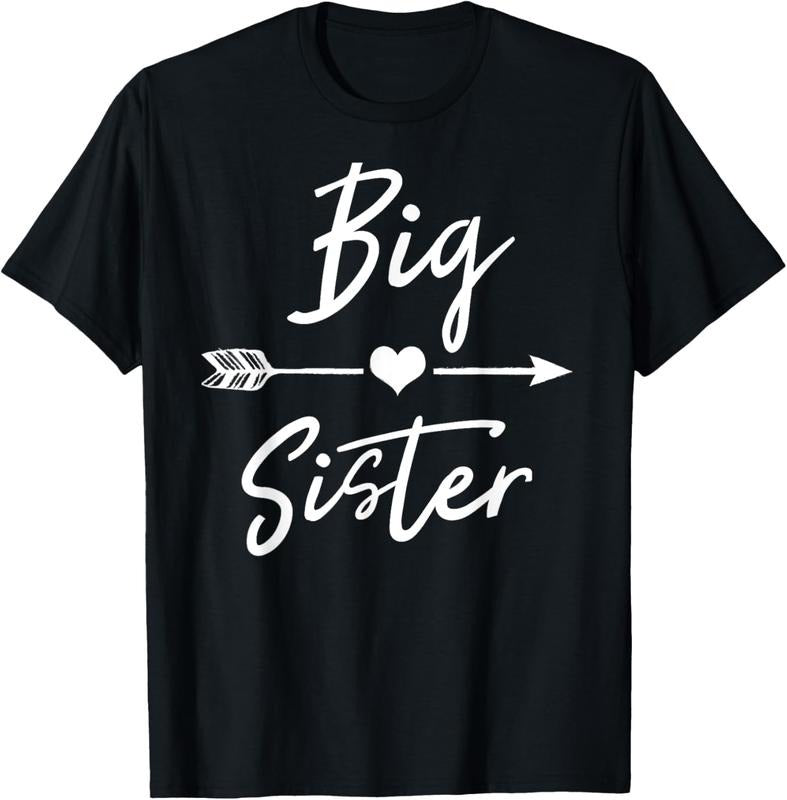 100% Cotton Big sister T Shirt cute girls womens heart arrow love tee T-Shirt Hoodie, Sweatshirt | WearSparks.com