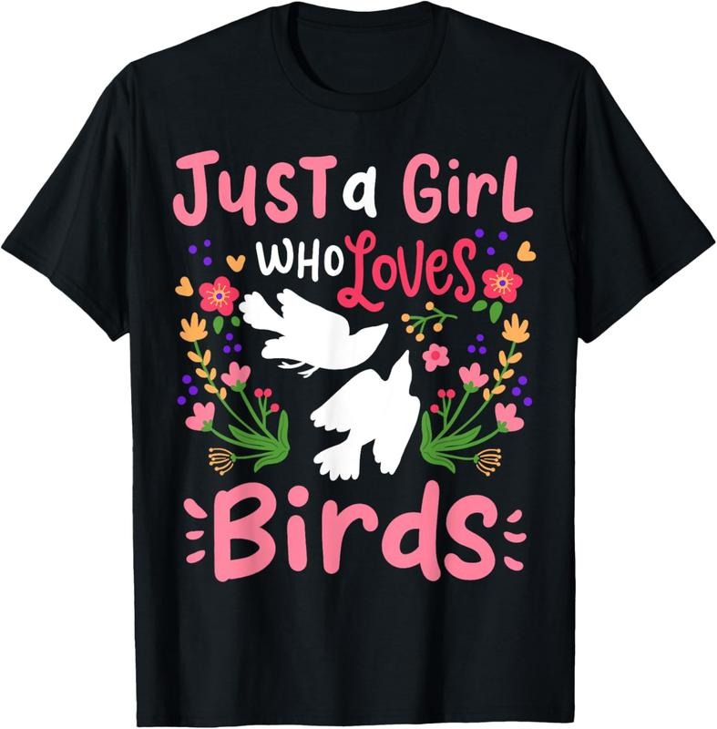 100% Cotton Bird Just A Girl Who Loves Birds Gift for Bird Lovers T-Shirt Hoodie, Sweatshirt | WearSparks.com