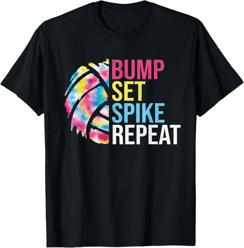 100% Cotton Bump Set Spike Repeat Volleyball Shirt For Girls Teens Women T-Shirt Hoodie, Sweatshirt | WearSparks.com