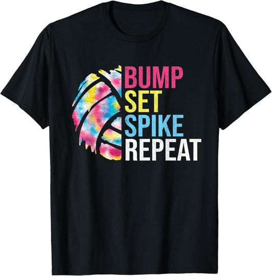 100% Cotton Bump Set Spike Repeat Volleyball Shirt For Girls Teens Women T-Shirt Hoodie, Sweatshirt | WearSparks.com