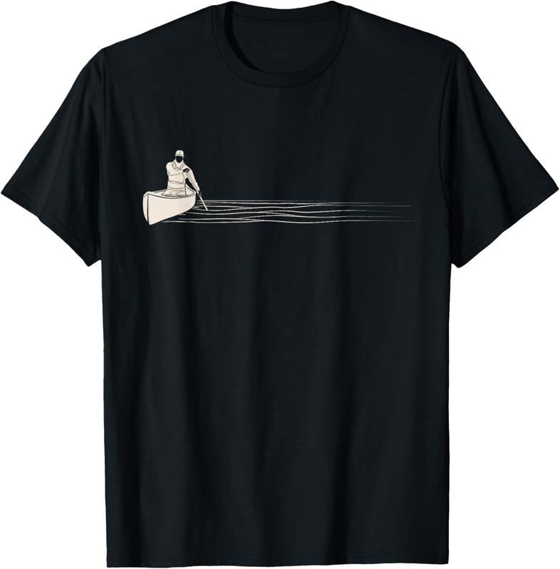 100% Cotton Canoe Paddling Line Art Canoeing T-Shirt Hoodie, Sweatshirt | WearSparks.com