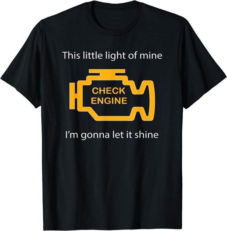 [100% Cotton]Check Engine Light - This Little Light of Mine Funny T-Shirt Hoodie, Sweatshirt | WearSparks.com