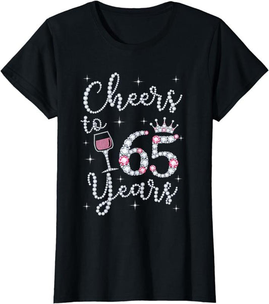 [100% Cotton]Cheers to 65 Years 1954 65Th Birthday Gift Tee For Womens T-Shirt Hoodie, Sweatshirt | WearSparks.com
