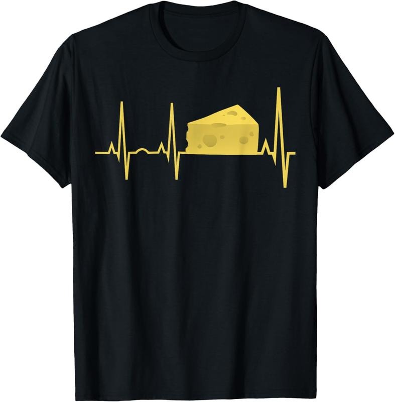 100% Cotton Cheese Heartbeat Shirt - Funny Cheese Lover Gift Tee T-Shirt Hoodie, Sweatshirt | WearSparks.com