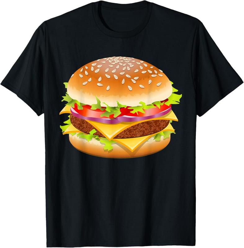 100% Cotton Cheeseburger Hamburger Burger Funny Food Halloween Costume T-Shirt Hoodie, Sweatshirt | WearSparks.com