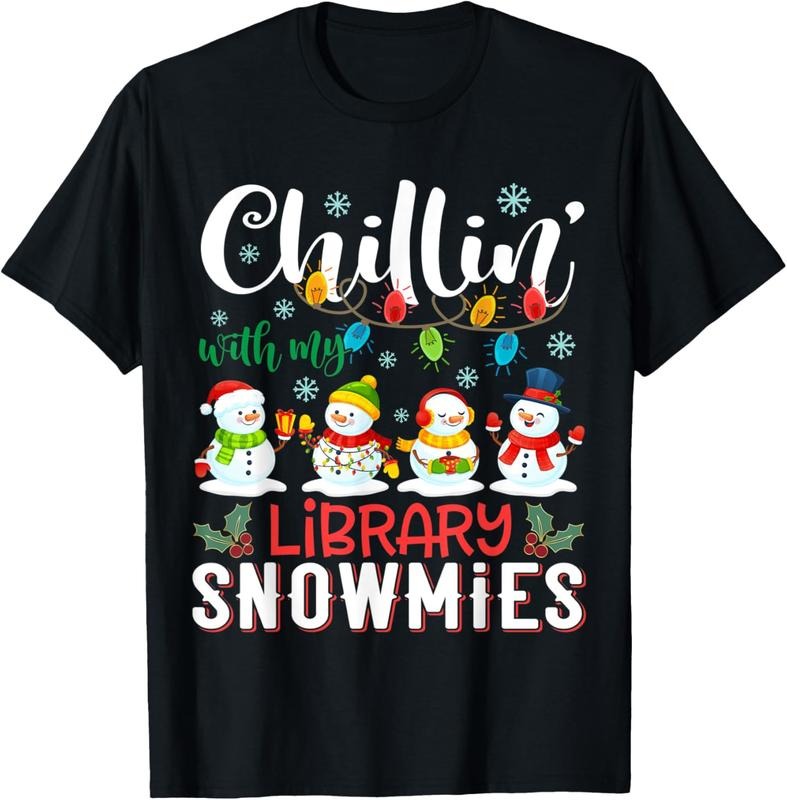100% Cotton Chillin With My Library Snowmies Christmas Teacher Student T-Shirt Hoodie, Sweatshirt | WearSparks.com
