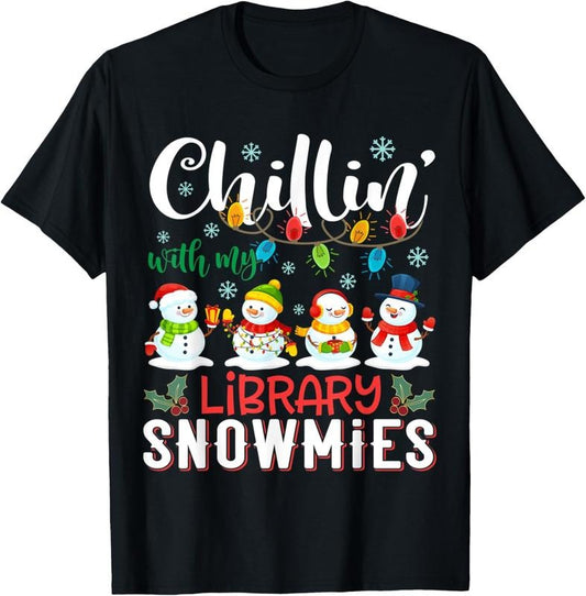 100% Cotton Chillin With My Library Snowmies Christmas Teacher Student T-Shirt Hoodie, Sweatshirt | WearSparks.com
