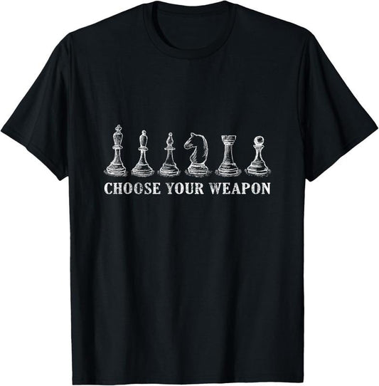 100% Cotton Choose Your Weapon Chess T-Shirt Retro Vintage Gift Hoodie, Sweatshirt | WearSparks.com