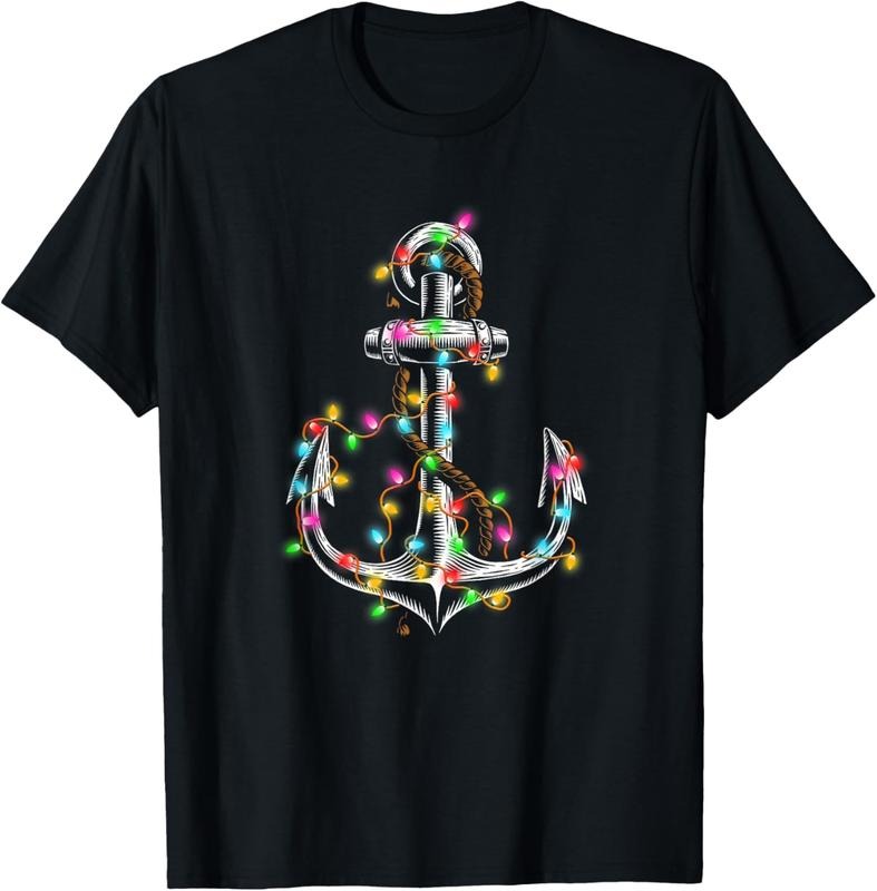 100% Cotton Christmas Lights Boating Sailing Cruise Boat Gifts T-Shirt Hoodie, Sweatshirt | WearSparks.com