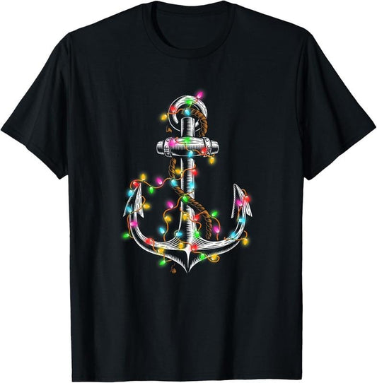 100% Cotton Christmas Lights Boating Sailing Cruise Boat Gifts T-Shirt Hoodie, Sweatshirt | WearSparks.com