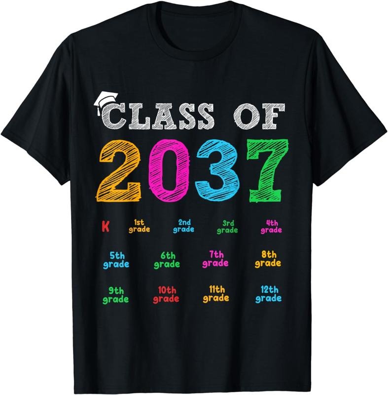 [100% Cotton]Class Of 2037 Grow With Me Handprint Kindergarten Graduation T-Shirt Hoodie, Sweatshirt | WearSparks.com