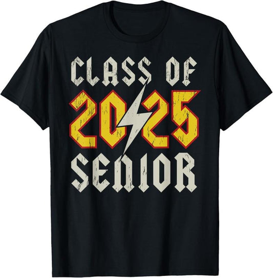 100% Cotton Class of 2025 Senior Rock N Roll Back To School Music Lover T-Shirt Hoodie, Sweatshirt | WearSparks.com