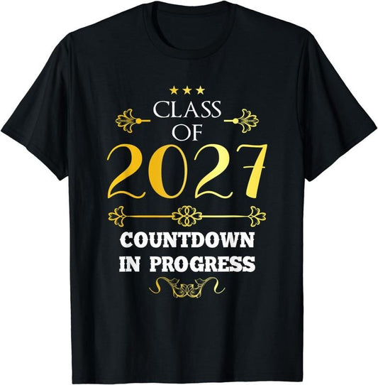[100% Cotton]Class of 2027 countdown in progress - fun graduates sayings T-Shirt Hoodie, Sweatshirt | WearSparks.com