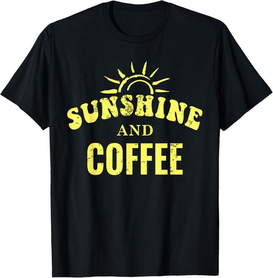 100% Cotton Coffee Lovers | Sunshine and Coffee Retro Style Mothers Day T-Shirt Hoodie, Sweatshirt | WearSparks.com