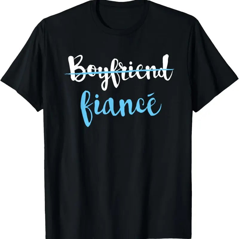 100% Cotton Couple Engagement Just Engaged T-Shirt Boyfriend Fiance T-Shirt Hoodie, Sweatshirt | WearSparks.com