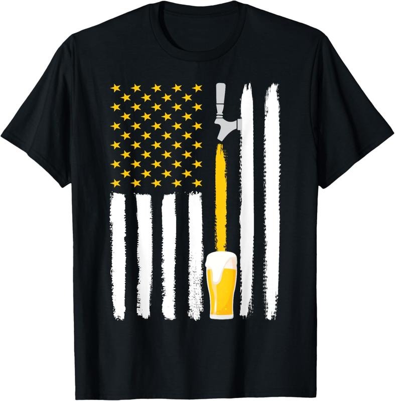 100% Cotton Craft Beer American Flag USA T-Shirt, 4th July Brewery T-Shirt Hoodie, Sweatshirt | WearSparks.com