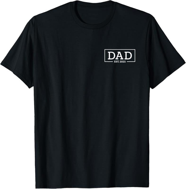 100% Cotton Dad Est 2025 New Dad, Promoted To Dad 2025 First-Time Dad T-Shirt Hoodie, Sweatshirt | WearSparks.com