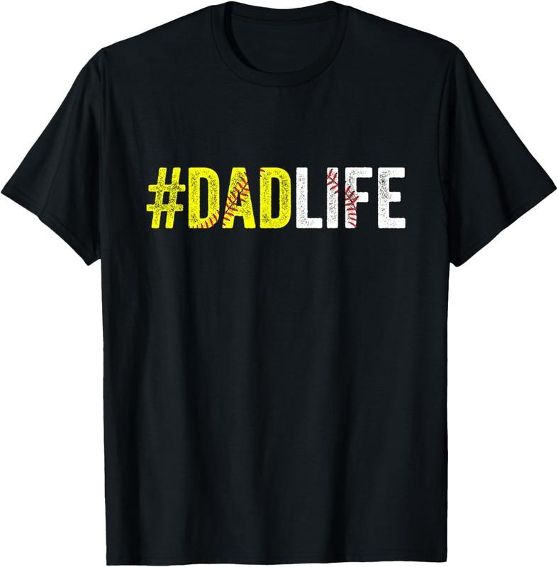 100% Cotton Dad Life Softball Daddy Baseball Sports Lover Father's Day T-Shirt Hoodie, Sweatshirt | WearSparks.com