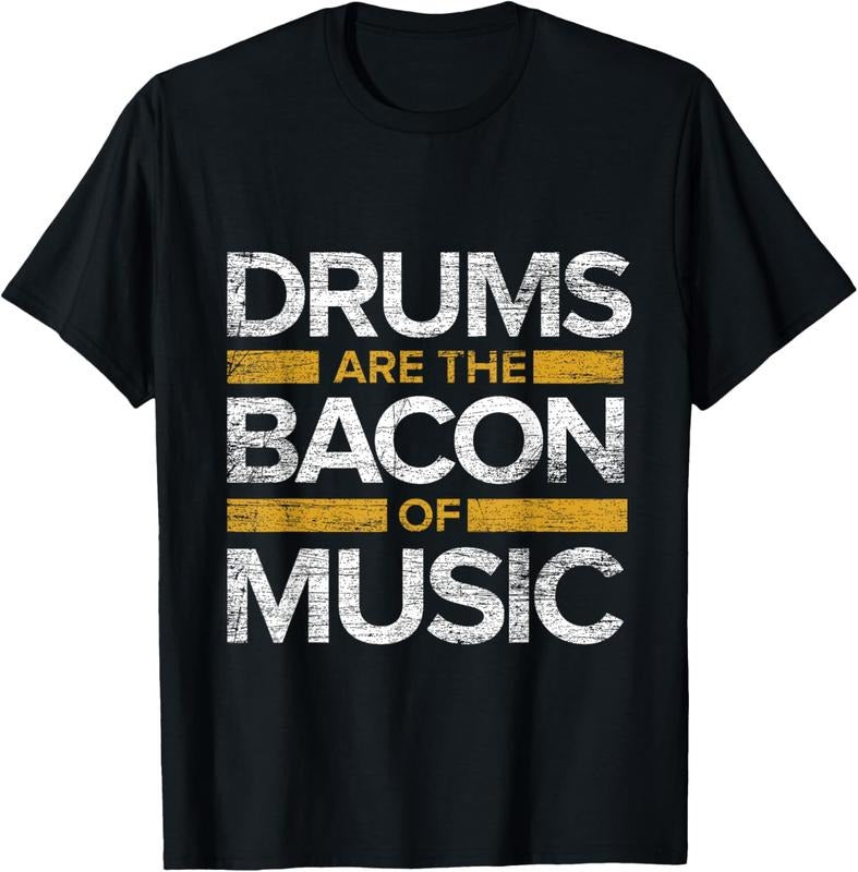 100% Cotton Drums Are The Bacon Of Music Drummer Drums T-Shirt Hoodie, Sweatshirt | WearSparks.com