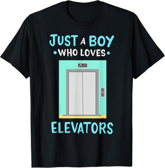 100% Cotton Elevator Just a Boy Who Loves Elevators T-Shirt Hoodie, Sweatshirt | WearSparks.com
