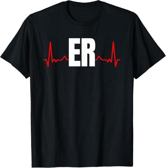 100% Cotton Emergency Medicine Emergency room Nurse ER Heartbeat T-Shirt Hoodie, Sweatshirt | WearSparks.com