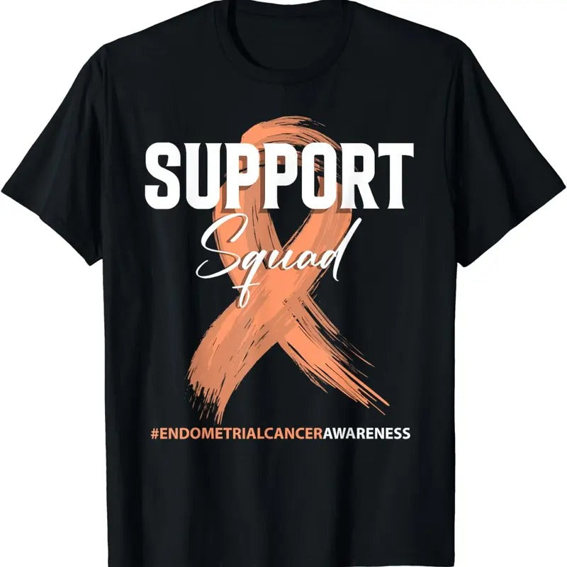 [100% Cotton]Endometrial Cancer Support Squad Endo Cancer Awareness T-Shirt Hoodie, Sweatshirt | WearSparks.com