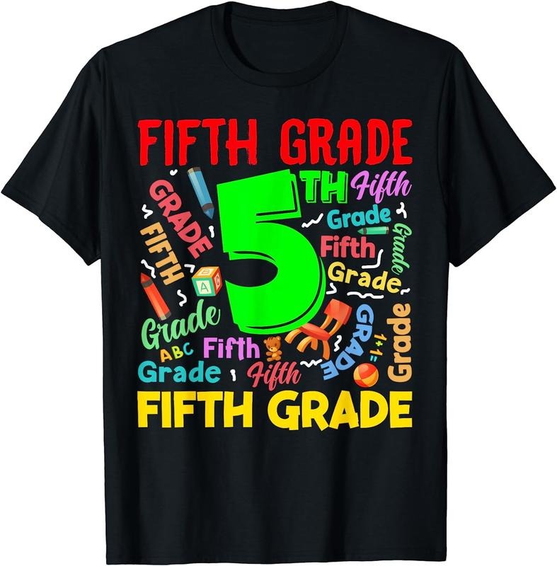[100% Cotton]First Day Of Fifth 5th Grade Back To School Teacher Student T-Shirt Hoodie, Sweatshirt | WearSparks.com