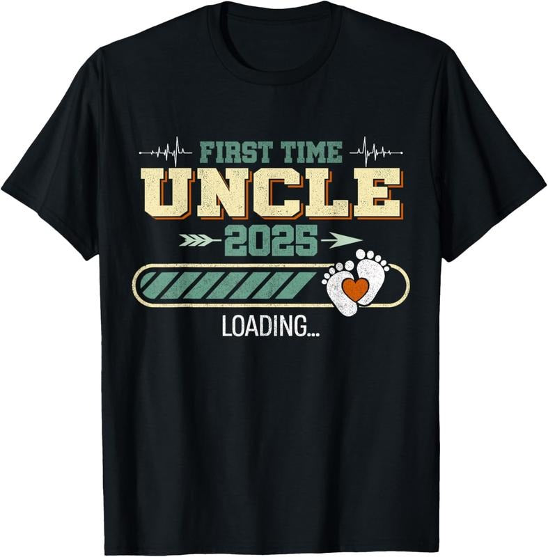 100% Cotton First Time Uncle 2025 Loading T-Shirt Hoodie, Sweatshirt | WearSparks.com