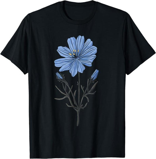 [100% Cotton]Floral Wildflower Chicory Flower Girl Gardening Plant Mom T-Shirt Hoodie, Sweatshirt | WearSparks.com