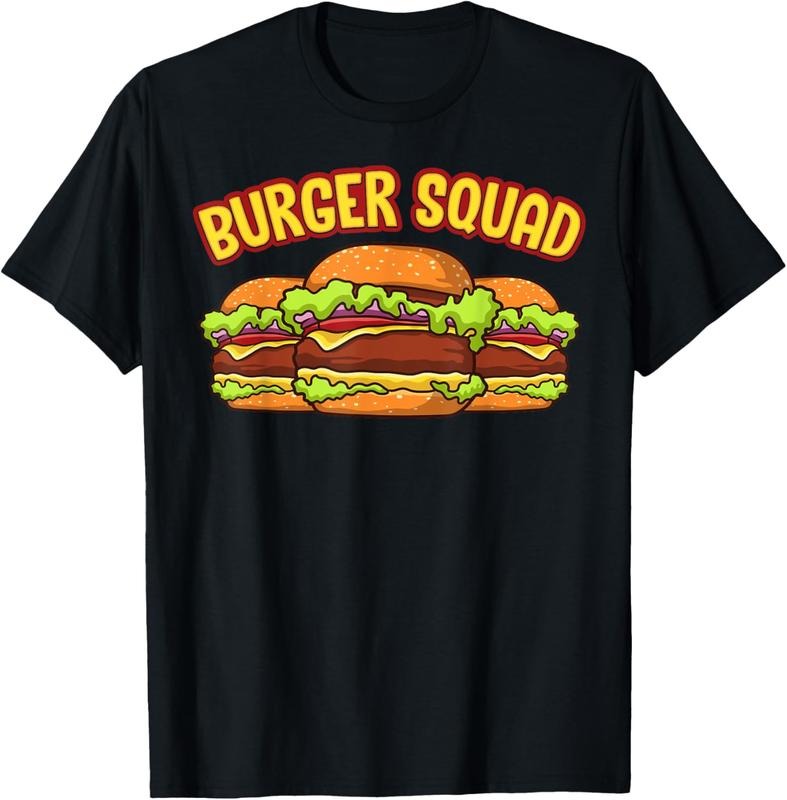 100% Cotton Funny Burger Squad Cheeseburger Hamburger Burgers Food T-Shirt Hoodie, Sweatshirt | WearSparks.com
