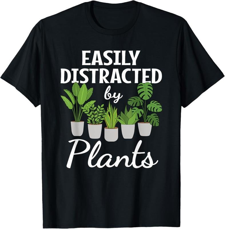100% Cotton Funny Easily Distracted By Plants Succulent Gardening Garden T-Shirt Hoodie, Sweatshirt | WearSparks.com