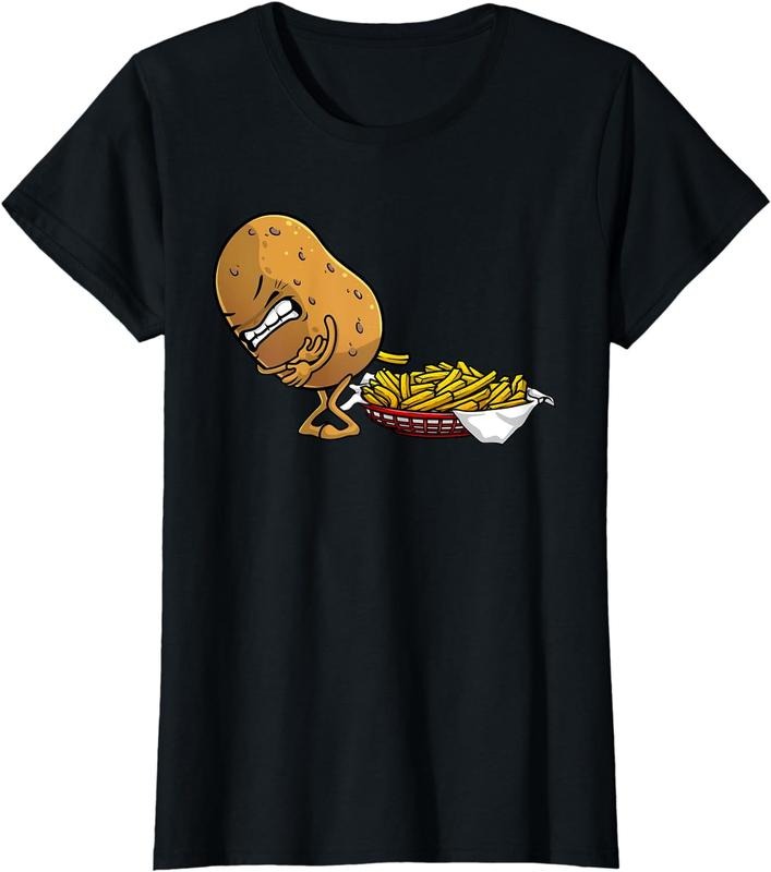 [100% Cotton]Funny French Fries Designs For Men Women Potato Food Eaters T-Shirt Hoodie, Sweatshirt | WearSparks.com