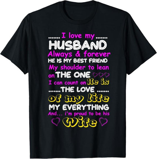 100% Cotton Funny I Love My Husband Forever Tshirt T-Shirt Hoodie, Sweatshirt | WearSparks.com